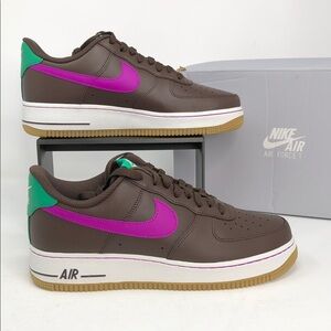 Nike Men Air Force 1 ‘07 Baroque Brown Vivid Purple IM2368-237 Sneakers-Size 9.5
